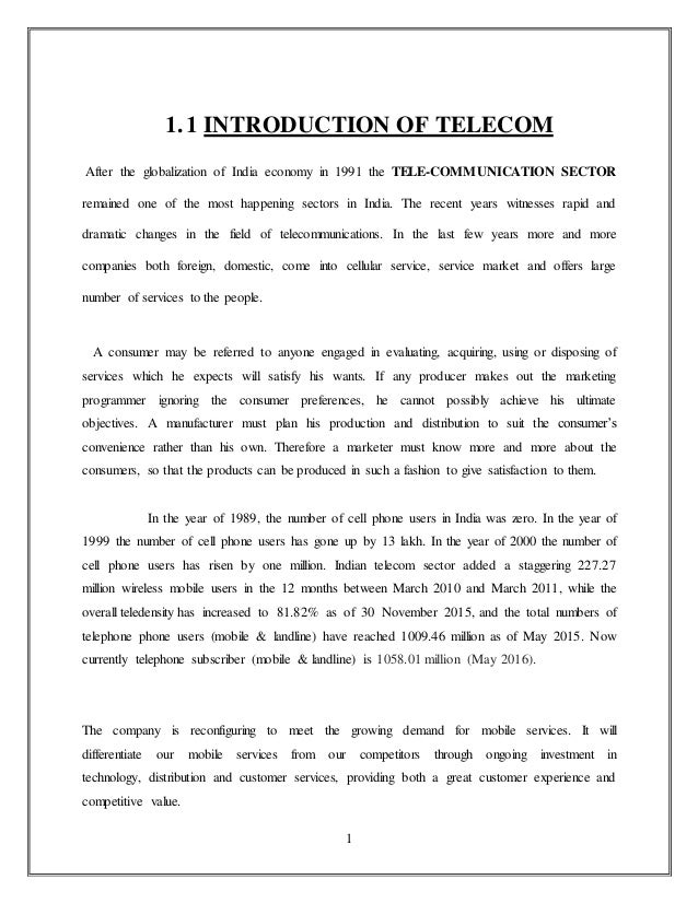 Dissertation report on telecommunication